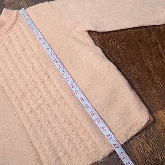 Vintage 1950's Pandira Shagora Wool Mohair Orange Mock Neck Sweater Small - Picture 8 of 11